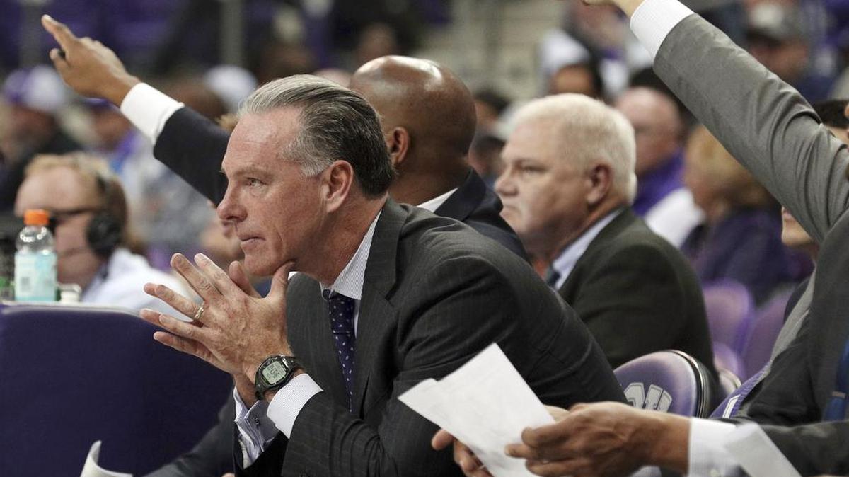 TCU coach Jamie Dixon looks on during action in a Dec. 18 game against Texas Southern at Schollmaier Arena. The Horned Frogs set a school record with a 17th consecutive victory.