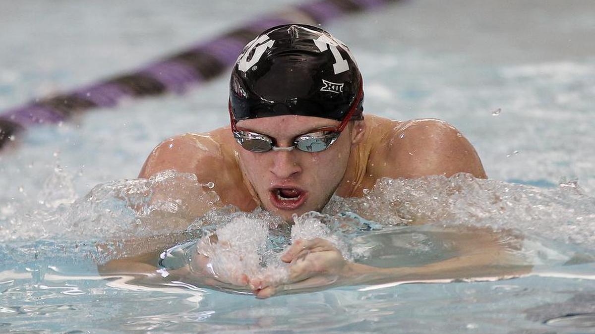 TCU swimmer Ford Story, in the pool at TCU in February, competes in the 100-meter breaststroke at the U.S. Olympic Trials starting Sunday in Omaha.