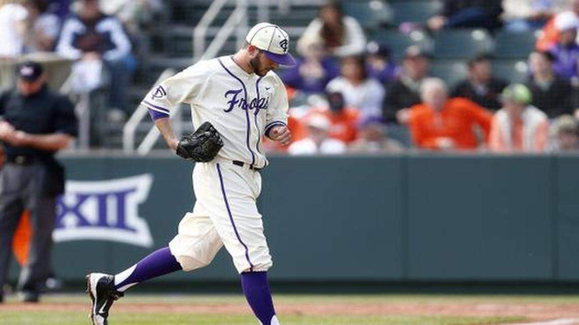 
TCU starter Alex Young couldn’t get out of the third inning as the Cowboys scored six runs with two outs.


