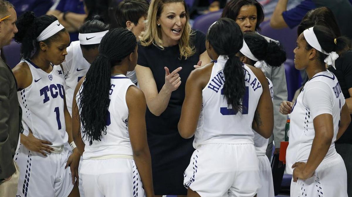 TCU coach Raegan Pebley said she has been encouraged by her team’s intensity during practice before its WNIT game against UT Rio Grande Valley.