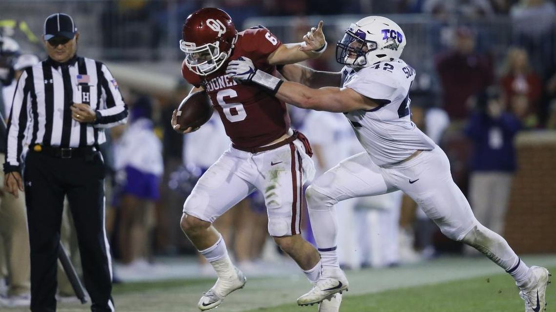 Baker Mayfield and Oklahoma defeated Ty Summers and TCU 38-20 on Nov. 11.