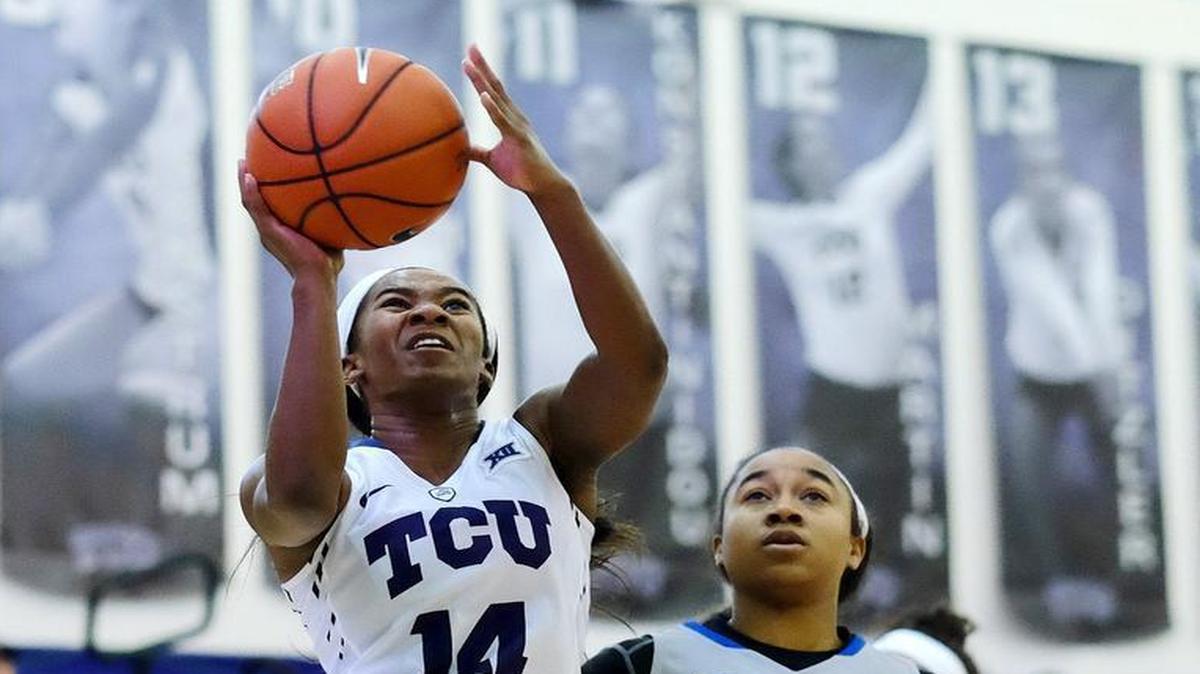 TCU guard Zahna Medley hit three 3-pointers Sunday against New Orleans, but was also effective on dribble penetration.