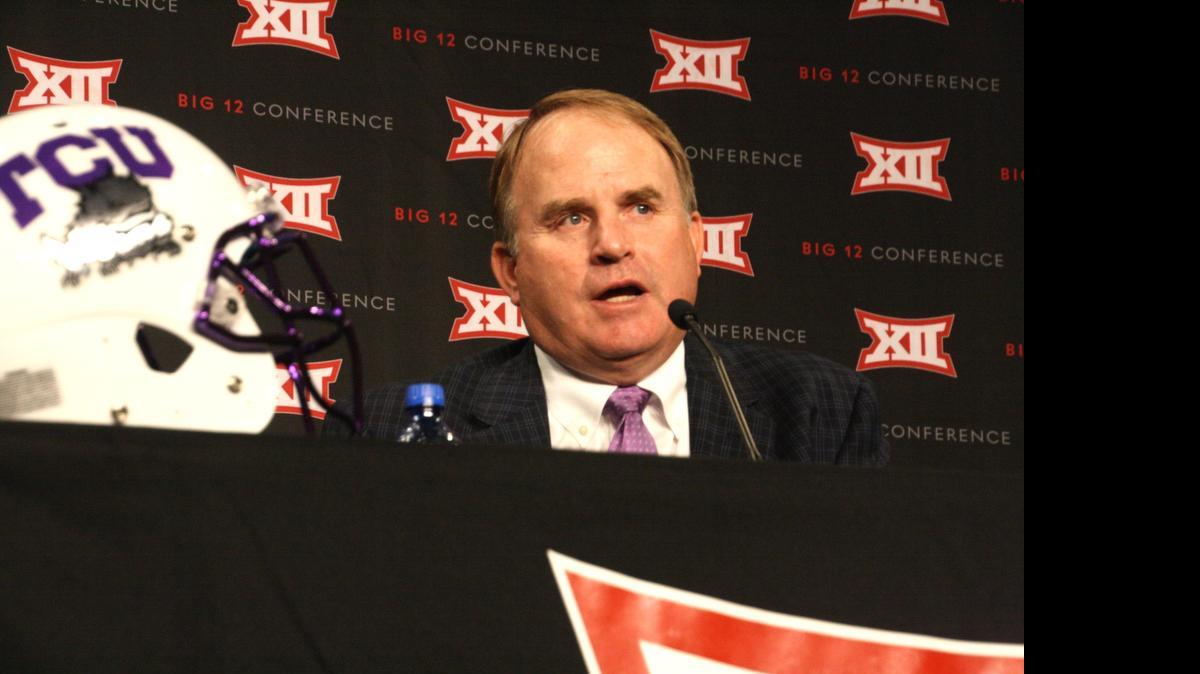 
TCU coach Gary Patterson said he still stands with the conference’s decision to let round-robin play decide who is the Big 12’s top candidate for the four-team playoff.
