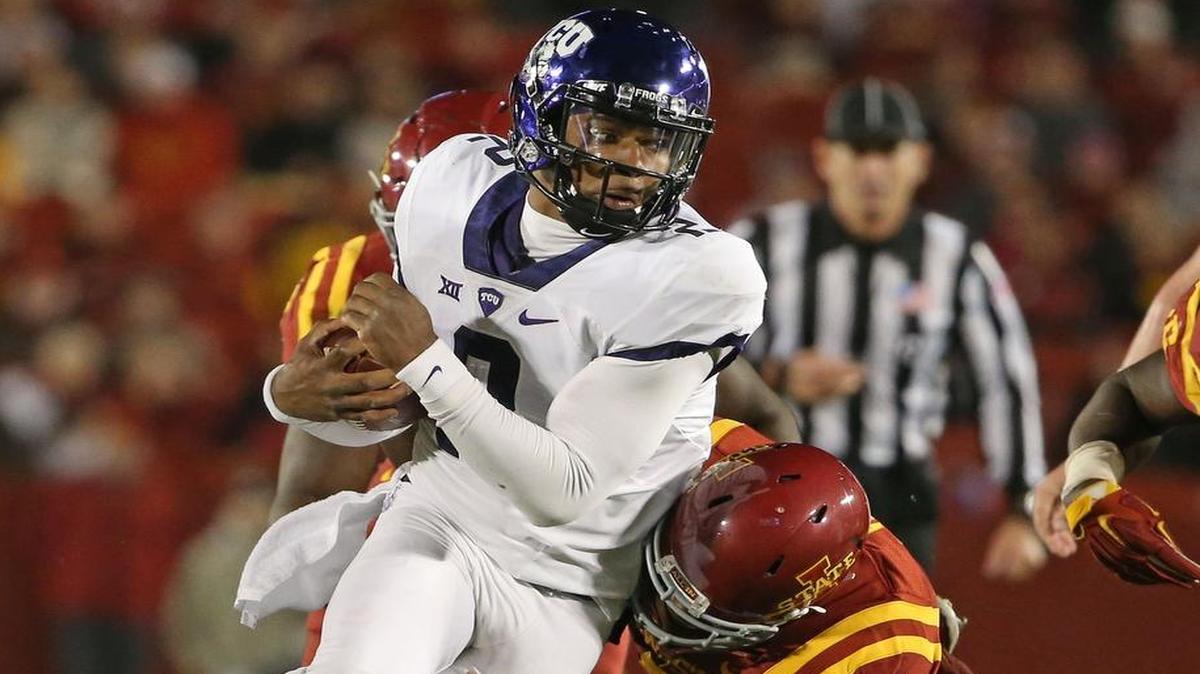 
Trevone Boykin wasn’t easily slowed Saturday night, to the dismay of Darius White and Iowa State. Boykin threw for 436 yards and ran for 74.


