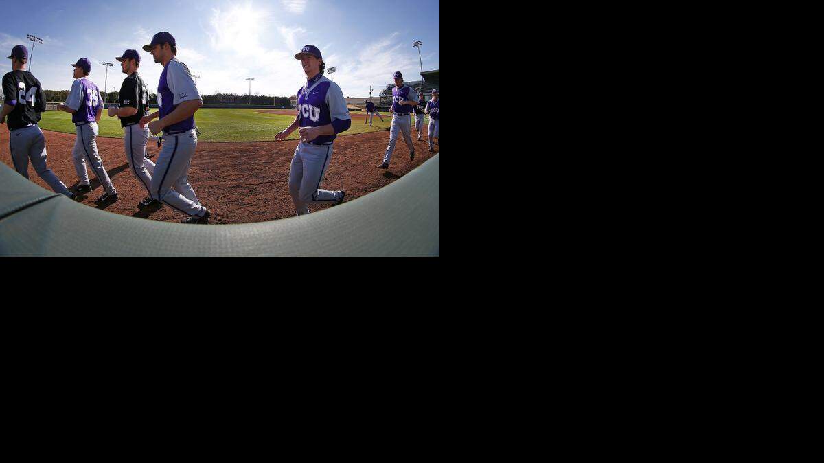 
TCU baseball players begin workouts on the first day of practice. The Horned Frogs open the season Friday with a home series against Southern Illinois. 

