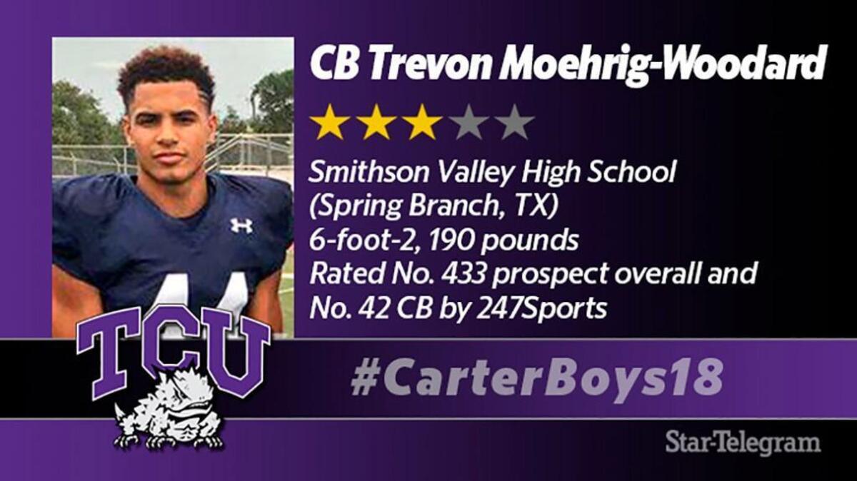 Cornerback Trevon Moehrig-Woodard signed with TCU on Dec. 20, 2017.