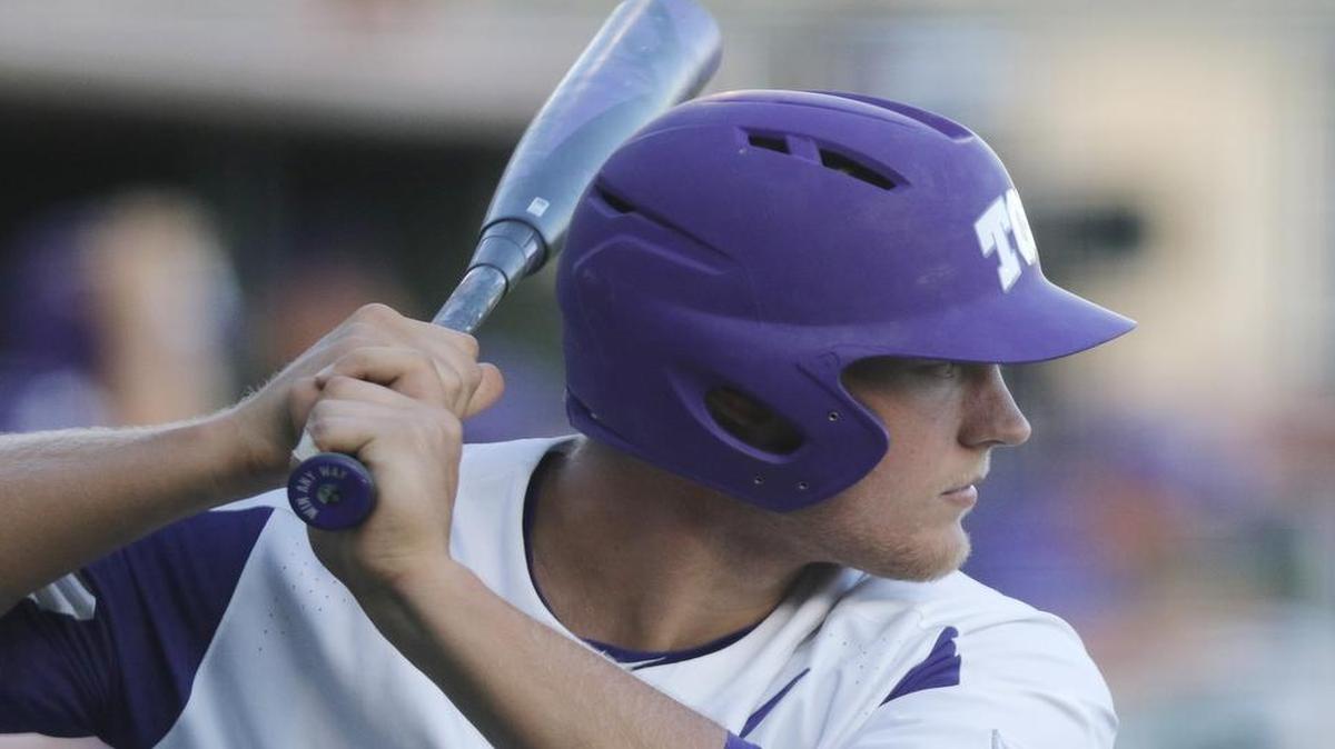 TCU designated hitter Luken Baker was 2 for 4 Saturday at Kansas State and drove in the game’s only run in a single in the top of the 10th.