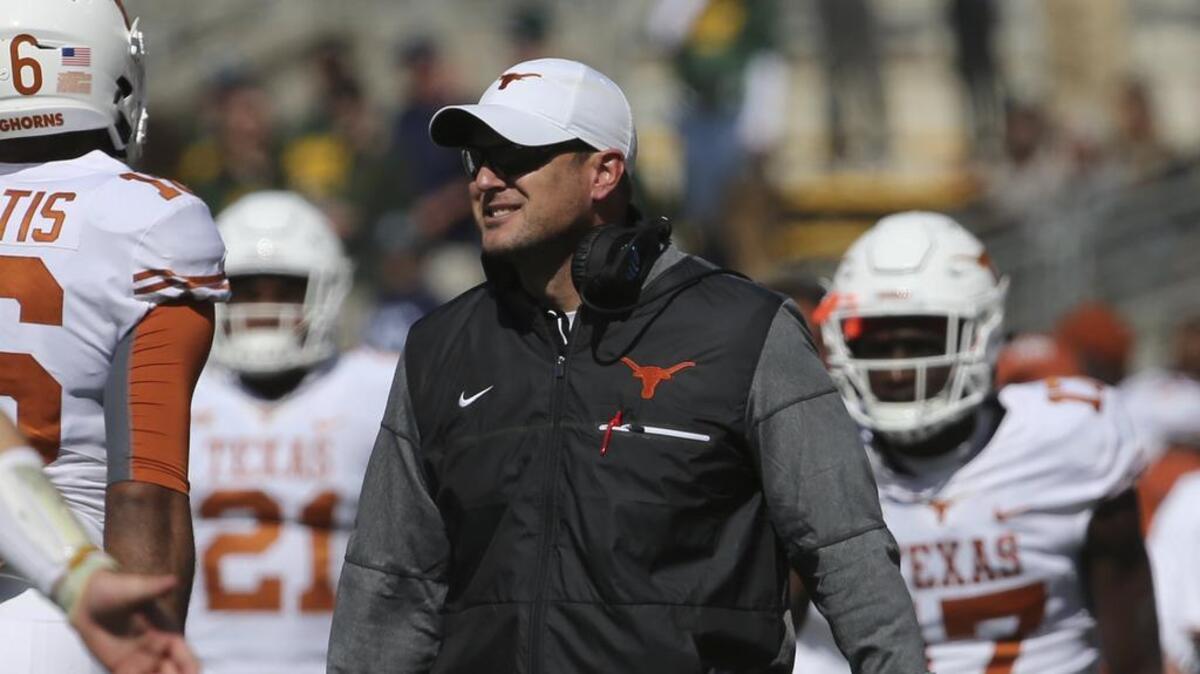 Texas head coach Tom Herman currently has the No. 3 recruiting class in the country, according to 247Sports. (AP Photo/Rod Aydelotte)