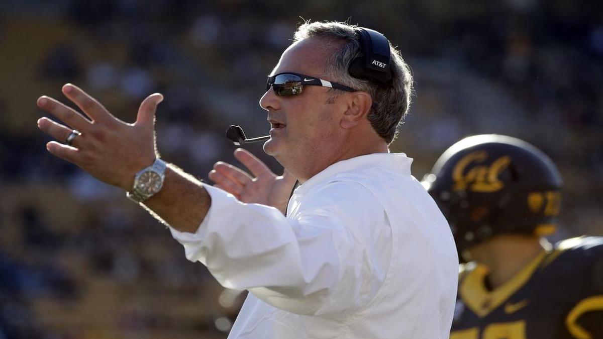 Sonny Dykes gestures from the sideline during Cal’s game against Utah on Oct. 1. He was fired Jan. 8 after four seasons as the Bears’ head coach.