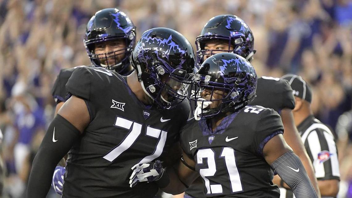 TCU right tackle Lucas Niang, right, is projected as a first or second round pick in the 2019 NFL Draft. TCU has never had a player skip a bowl game to prepare for the NFL draft.
