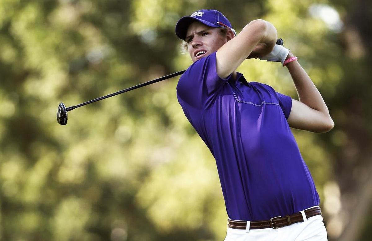 TCU's James Hart du Preez watches his tee-shot on the 18th hole during a TCU golf invitational at Colonial in October. The team posted a top-10 finish at the NCAAs. 