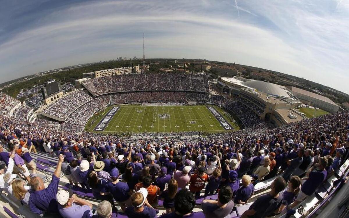 
Fans cheer the opening kickoff before the Texas-TCU game last week.
