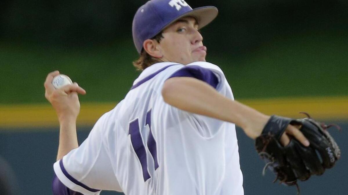 Freshman left-hander Dalton Horton, delivering a first-inning pitch against Texas Tech on April 29 at Lupton Stadium, returns to the rotation for TCU on Tuesday night against Stephen F. Austin.