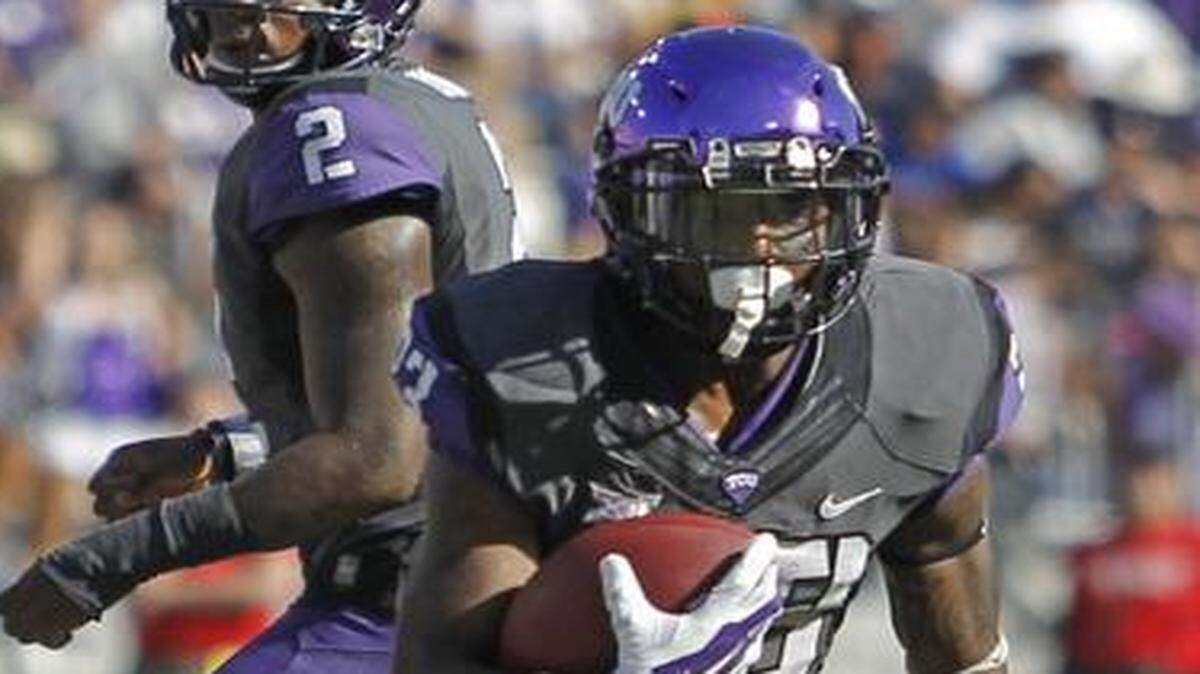 
TCU running back B.J. Catalon might not play in 2015 either after suffer concussion Nov. 1 against West Virginia.



