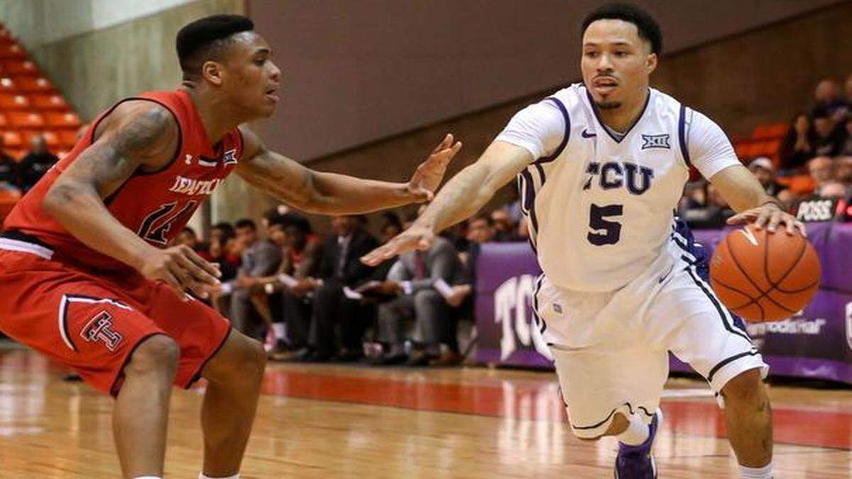 
TCU point guard Kyan Anderson, right, is among the Horned Frogs nursing injuries as the regular season winds down. 
