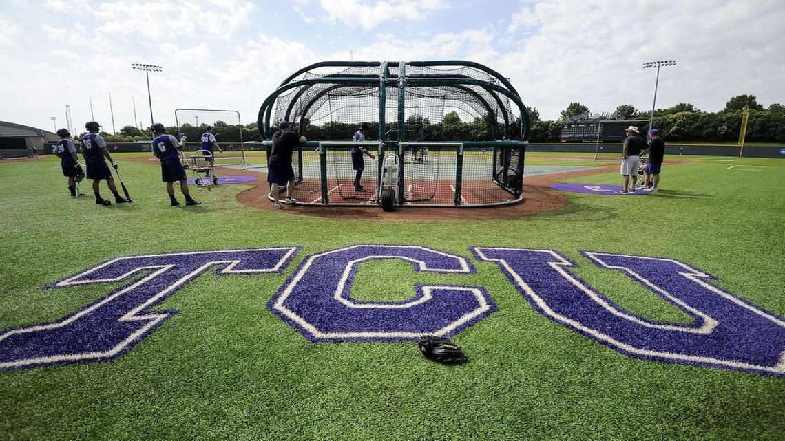 
TCU takes batting practice at Lupton Stadium in May. The Horned Frogs are headed to the College World Series for a second consecutive year and the third time since 2010. 
