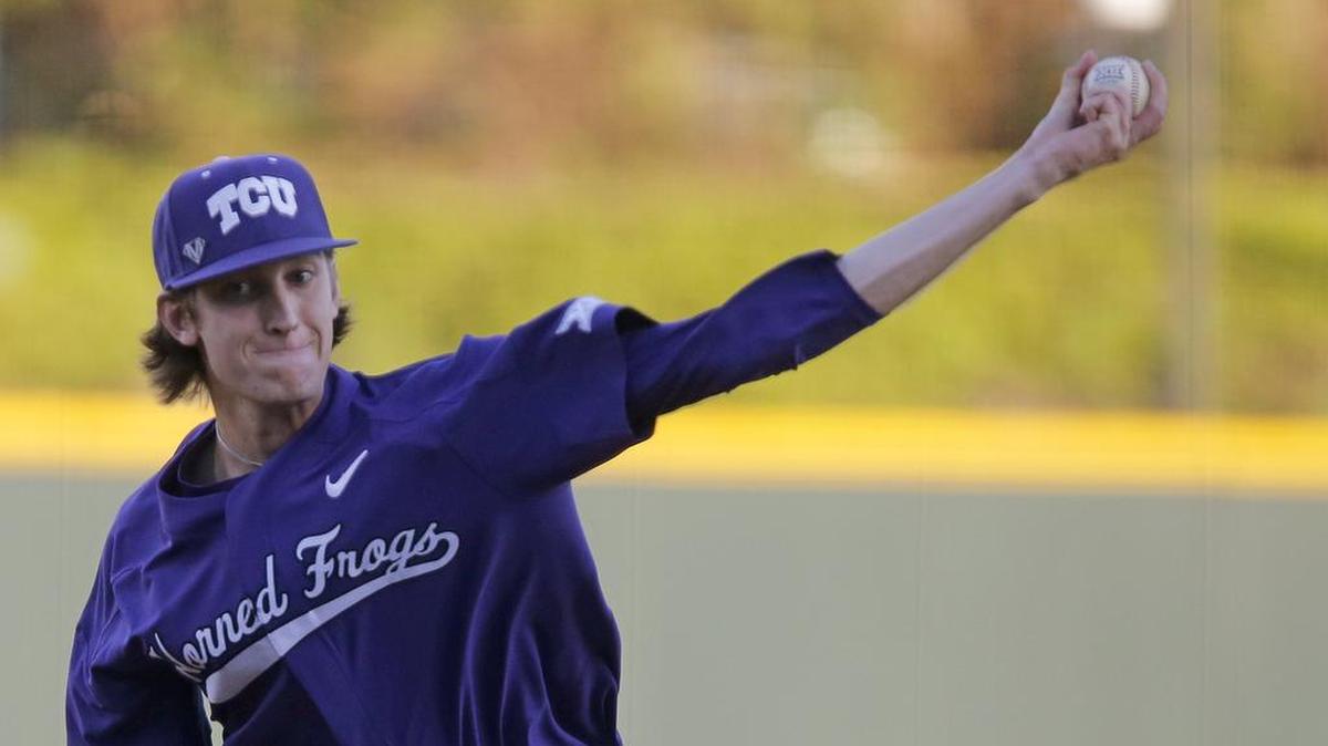 TCU pitcher Nick Lodolo, shown earlier this season, scattered four singles over eight innings to beat Texas Tech and improve to 5-1 on the season.
