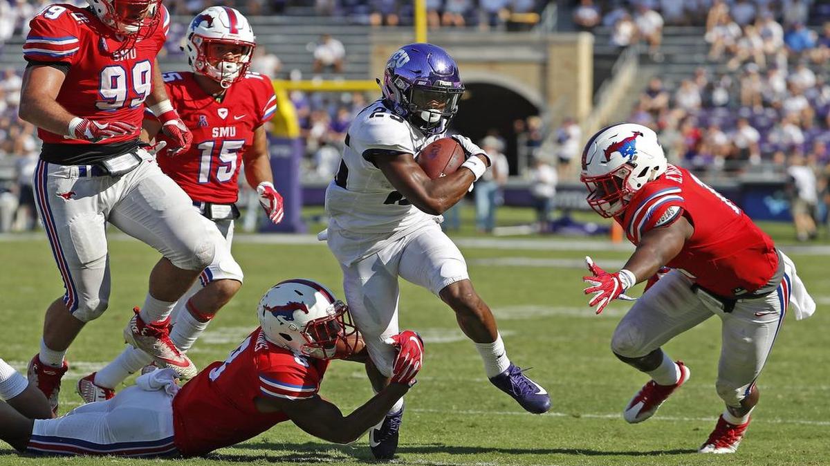 TCU receiver KaVontae Turpin had seven catches for 88 yards, including a 27-yard scoring reception in the fourth quarter. SMU defenders didn’t stand a chance of stopping him.