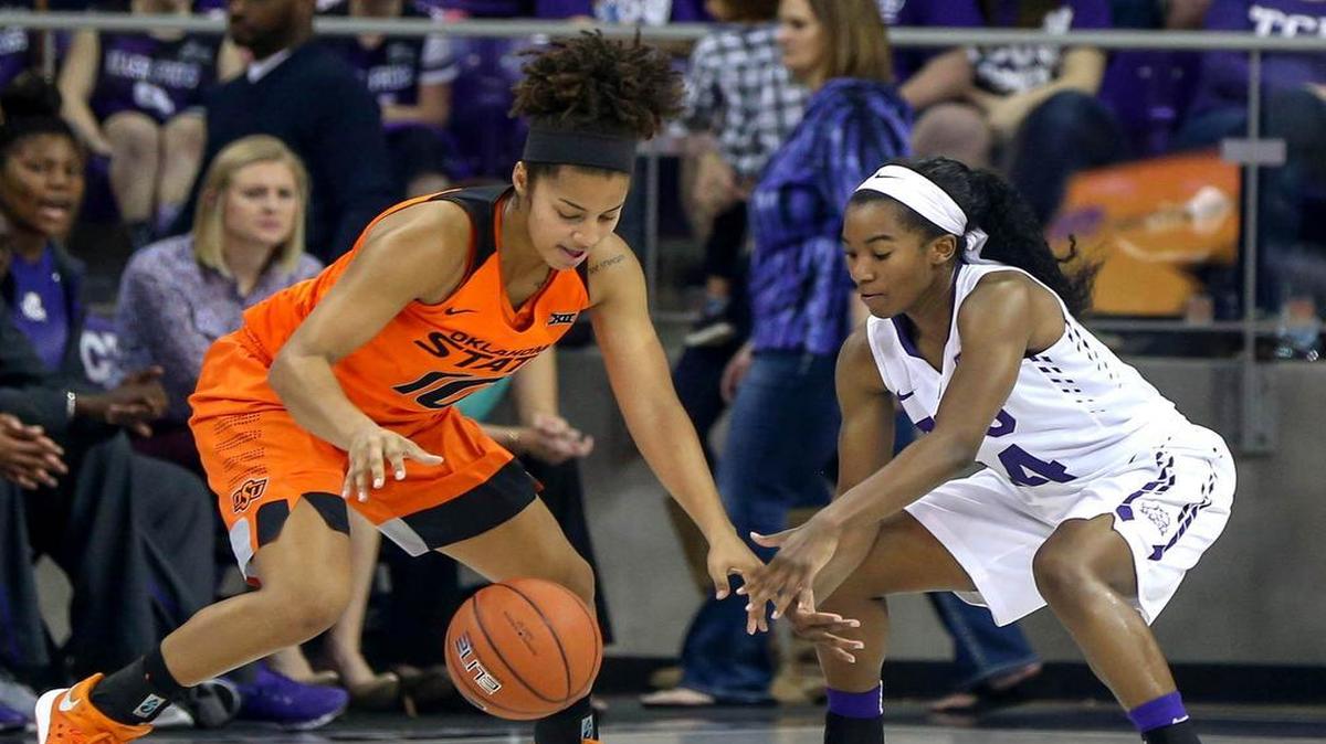 Zahna Medley, right, is one of two players in Big 12 history to score 1,500 points, hit 250 3-point field goals, dish out 400 assists and get 125 or more steals in their career.