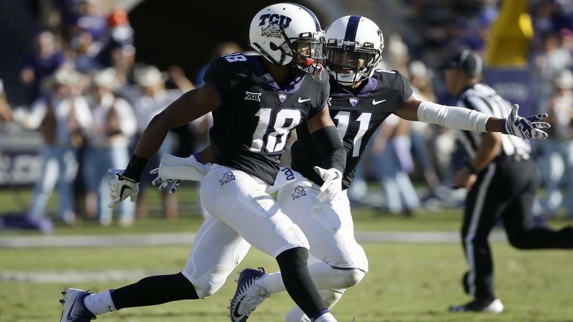 Former TCU safety Nick Orr (left) and cornerback Ranthony Texada are among the players in the XFL Draft pool.