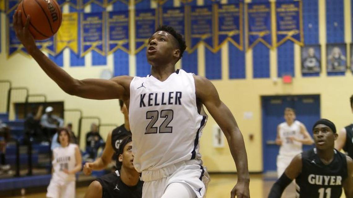 Keller guard R.J. Nembhard drives for a layup in a Feb. 12, 2016, game against Denton Guyer at Keller High School. He signed with TCU as a senior.