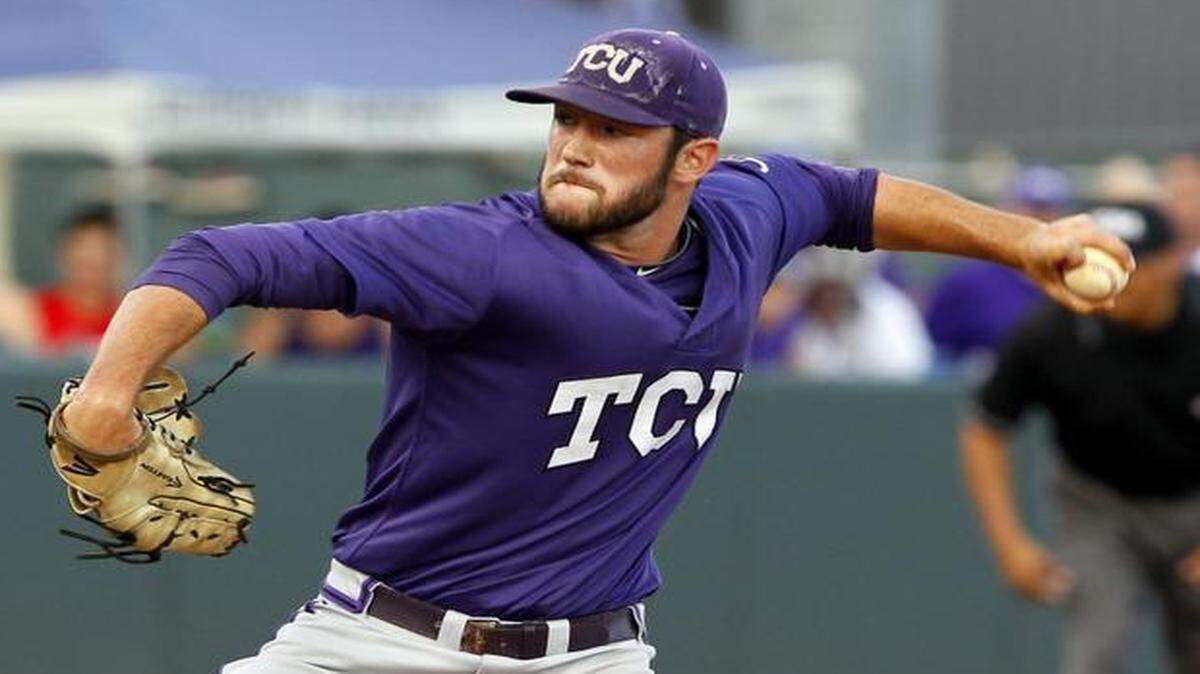 
TCU junior Alex Young, who is scheduled to start Sunday in Game 3 of the season-opening series, pitched in the Cape Cod League over the summer.
