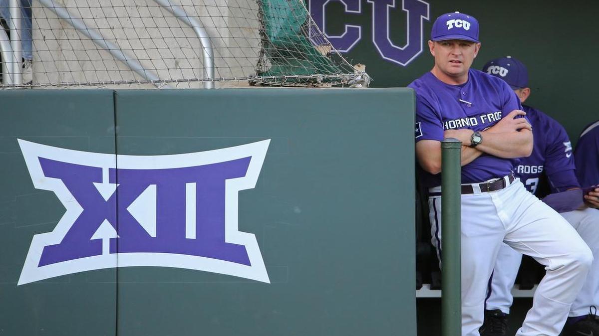 
TCU coach Jim Schlossnagle looks on during action in a game against Incarnate Word at Lupton Stadium. The 6-1 victory on April 21 was one of eight consecutive wins for the Horned Frogs, but Schlossnagle said the team hadn’t been playing as sharp as it looked in the latter part of the streak.
