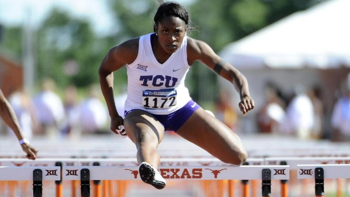 Brianna McGhee of TCU was third in the women’s 100-meter hurdles with a 13.01 at the NCAA West Regionals. McGhee qualified for her third-straight appearance at the NCAA Championships.