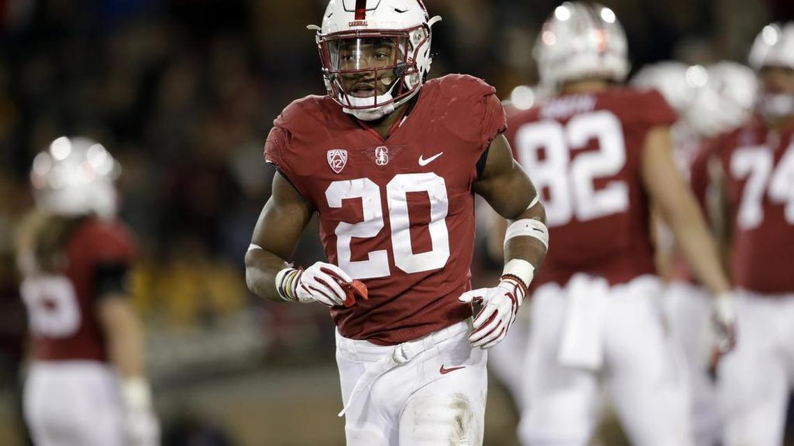 Stanford running back Bryce Love is pictured during the second half of a Nov. 18 game against Cal. He is one of the finalists for the Heisman Trophy to be presented Saturday. He and Stanford will meet TCU in the Alamo Bowl on Dec. 28.