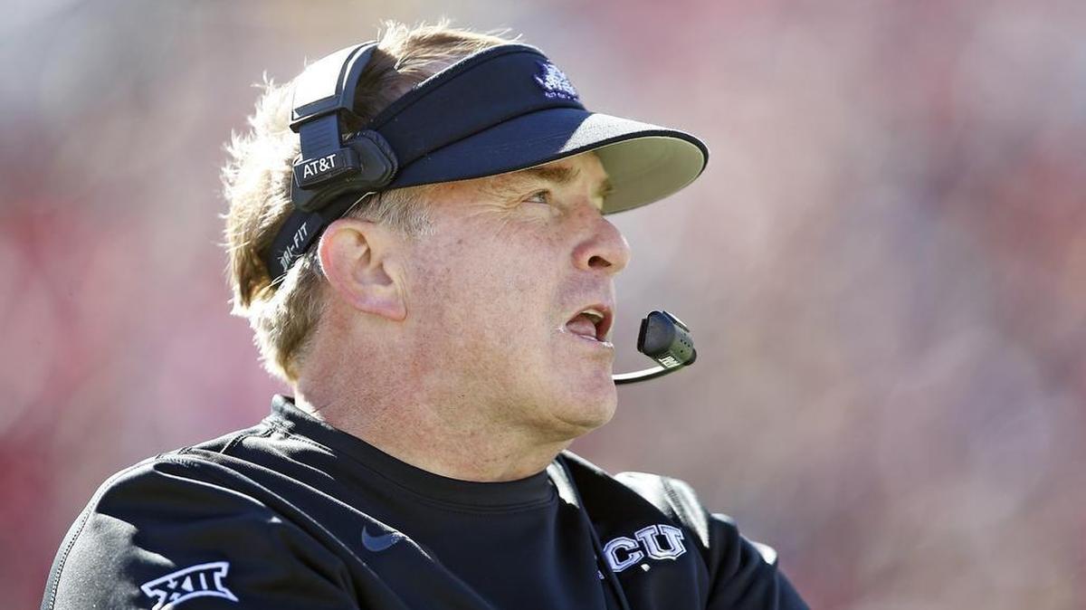 TCU coach Gary Patterson, pictured during the Horned Frogs’ Nov. 18 game at Texas Tech, acknowledged this week the benefit of an Oklahoma win in the Big 12 championship for the league.
