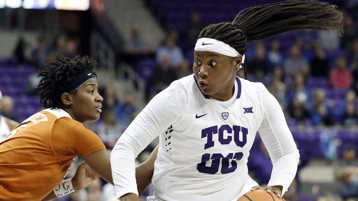 TCU’s Amy Okonkwo, shown last week in an upset of ranked Texas, scored a game-winning 3-pointer to top West Virginia in overtime on Saturday.