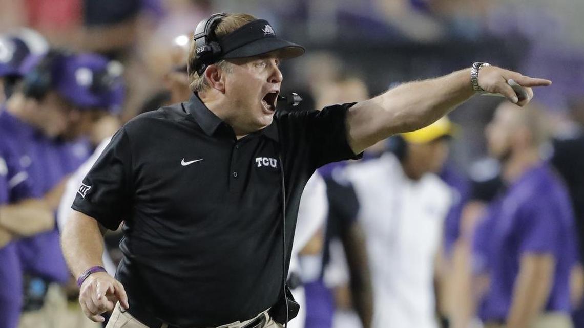TCU coach Gary Patterson, pictured on the sideline during the season-opener against Jackson State, said he doesn’t really like being the underdog, but in the “scenario in the state of Texas,” why fight it?
