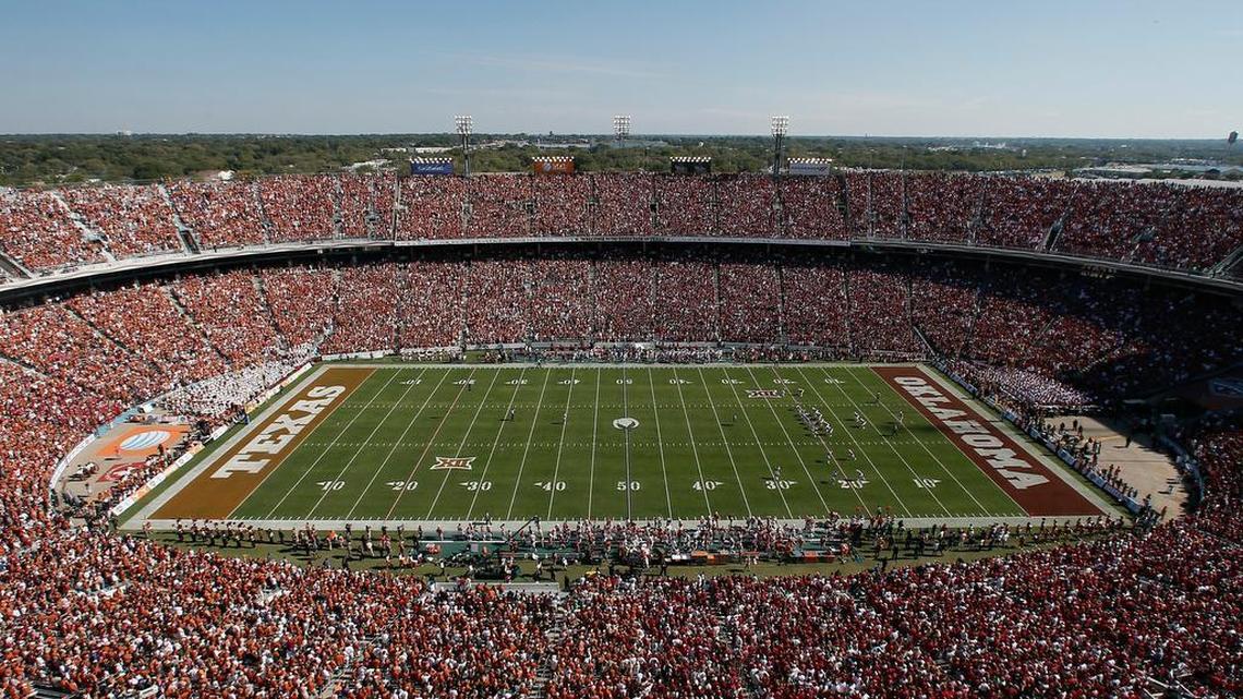 One of the great scenes in college sports: Texas and Oklahoma at the Cotton Bowl during the State Fair of Texas. It should be played at night at least once.