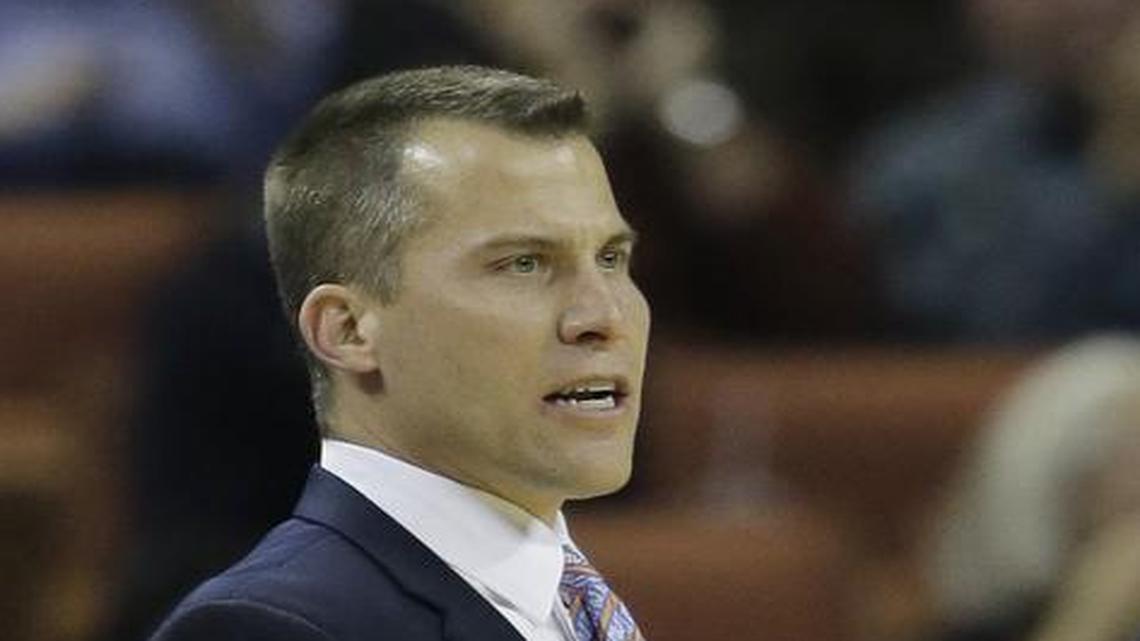 UT Arlington head coach Scott Cross, above left, in a 2015 game, watched his Mavericks unable to find much offense Saturday in losing to Texas State.