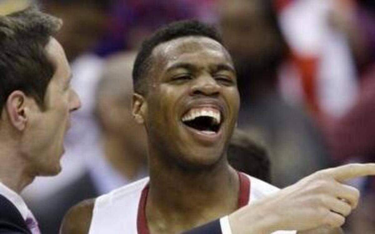 
Oklahoma’s Buddy Hield celebrates after a 72-66 win over Dayton in the NCAA round of 32 in Columbus, Ohio.
