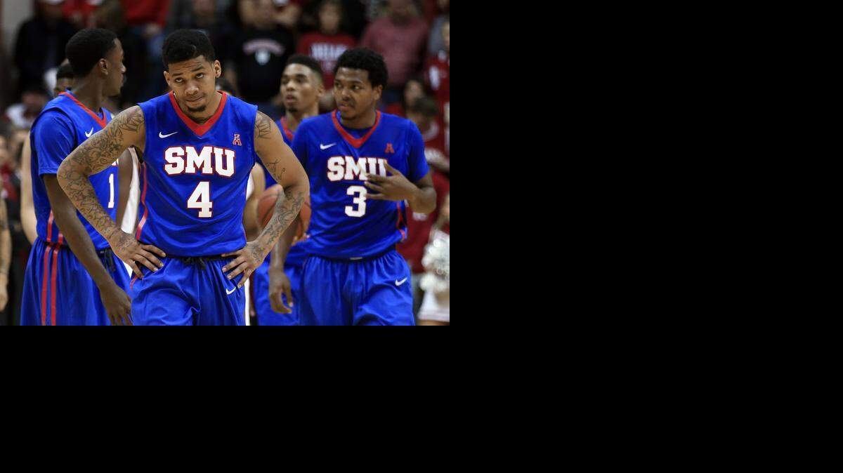 
 SMU's Keith Frazier (4) looks up at the scoreboard late in the second half of a November game against Indiana in Bloomington, Ind. SMU acknowledged Friday, Jan. 16, 2015, that it was facing an NCAA investigation after announcing earlier in the day an appeal of an academic suspension that would sideline Frazier for the rest of the season. 
