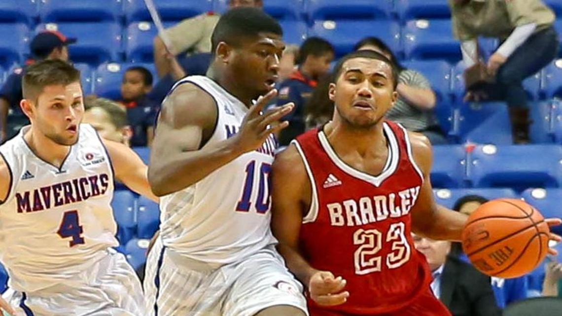 UTA guard Jalen Jones (10), shown in action earlier this season, had a career night in the Mavericks’ comeback victory against Troy.
