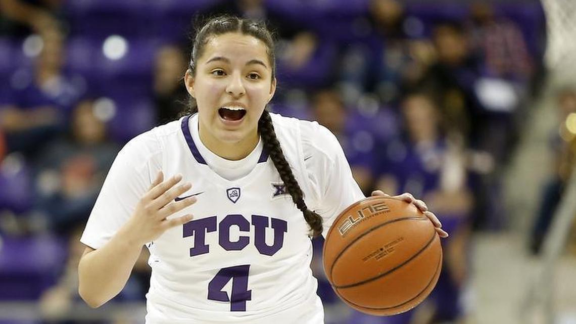 TCU guard Amber Ramirez (4) scored a team-high 21 points in the Frogs’ loss to No. 9 West Virginia Thursday night.