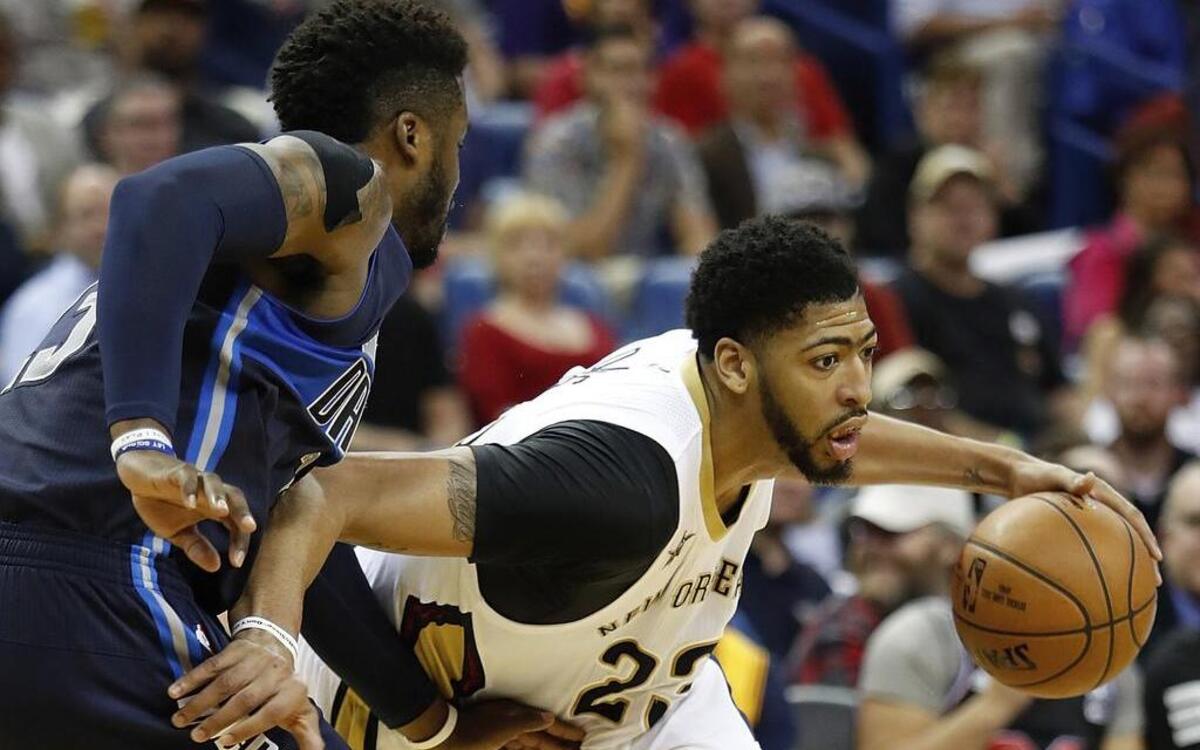 Anthony Davis, right, and the Pelicans play host to Wesley Matthews and the Dallas Mavericks on Wednesday in New Orleans. The game will be televised at 7 p.m. on Fox Sports Southwest.