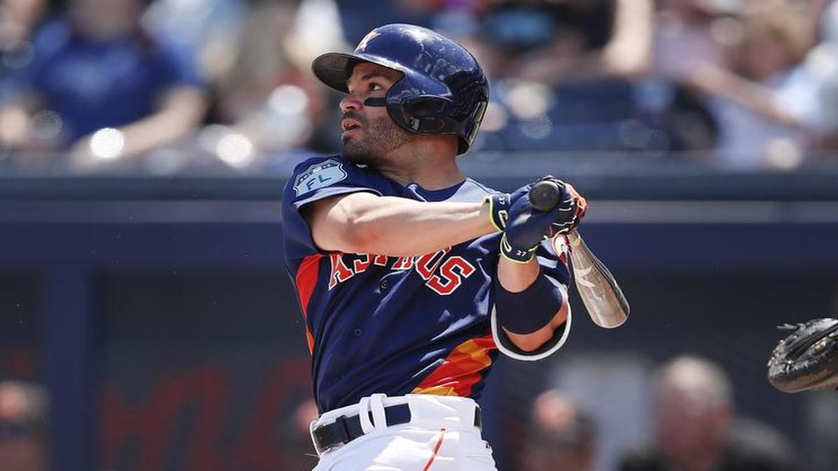 Second baseman Jose Altuve and the Astros warm up for the regular season with a Thursday tilt in Houston against the defending World Series champion Chicago Cubs. The game will be televised at 7 p.m. on Root Sports and MLB Network.