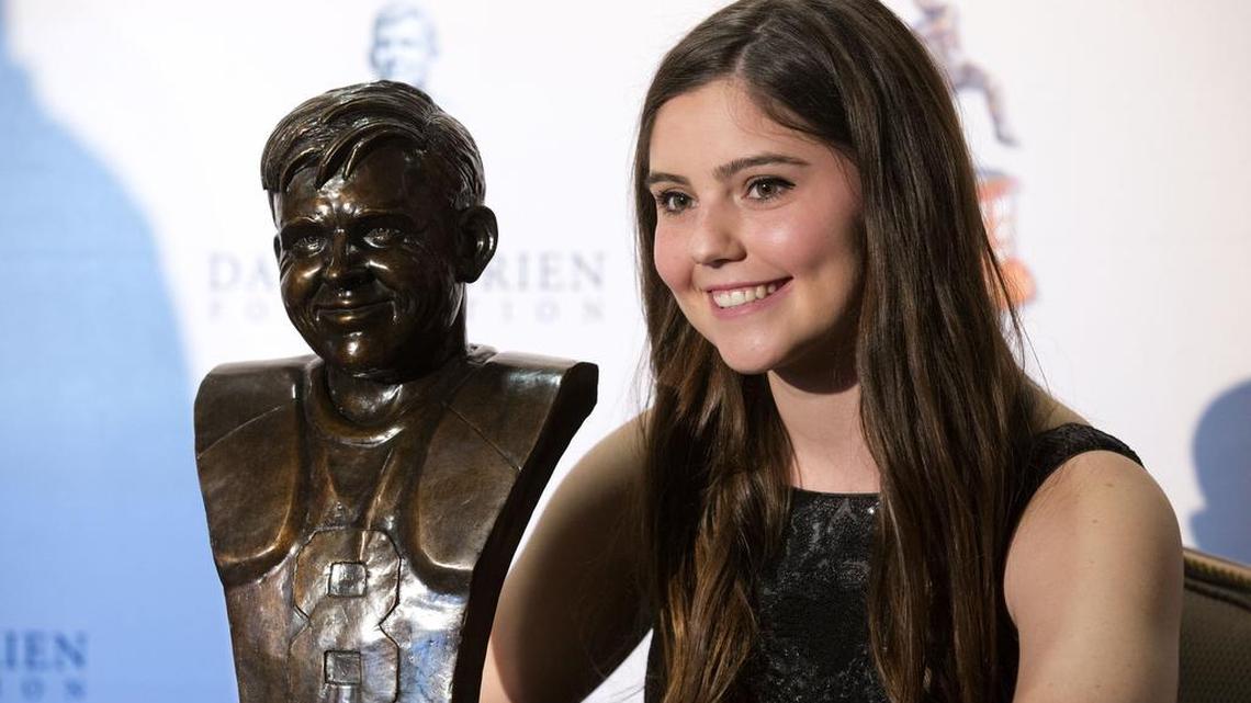 Anna Connolly of Richardson Pearce High School received last year’s Davey O’Brien High School Scholarship Award, Feb. 20, 2017.