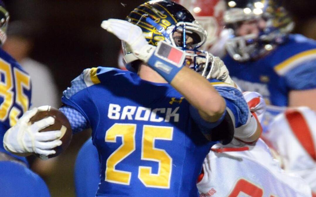 Brock’s Leddy French made The Associated Press 3A All-State first team at linebacker and the second team as a running back. From a Nov. 20, 2015 game against Denver City at Kangaroo Stadium in Weatherford, Texas.