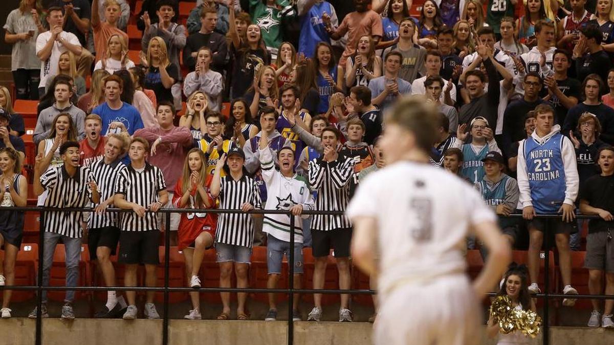 Basketball fans at a playoff game at Wilkerson-Greines Activity Center in Fort Worth, Texas, March 3, 2017.