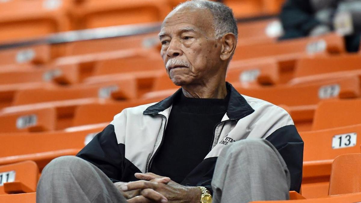 Retired Dunbar coach Robert Hughes watches Arlington Bowie and Fort Worth Wyatt at the Fort Worth ISD Classic at the Wilkerson-Greines Activity Center, Dec. 31, 2016. The court is named for Hughes.