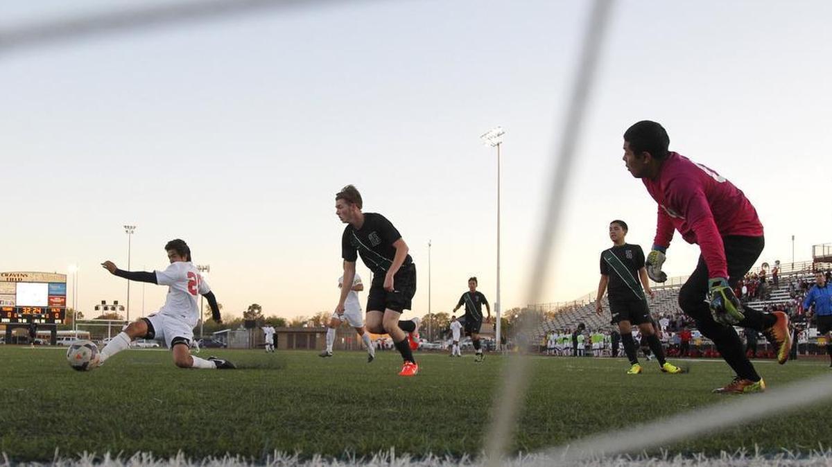 UIL boys soccer game at Cravens Field in Arlington, Tuesday, March 8, 2014.