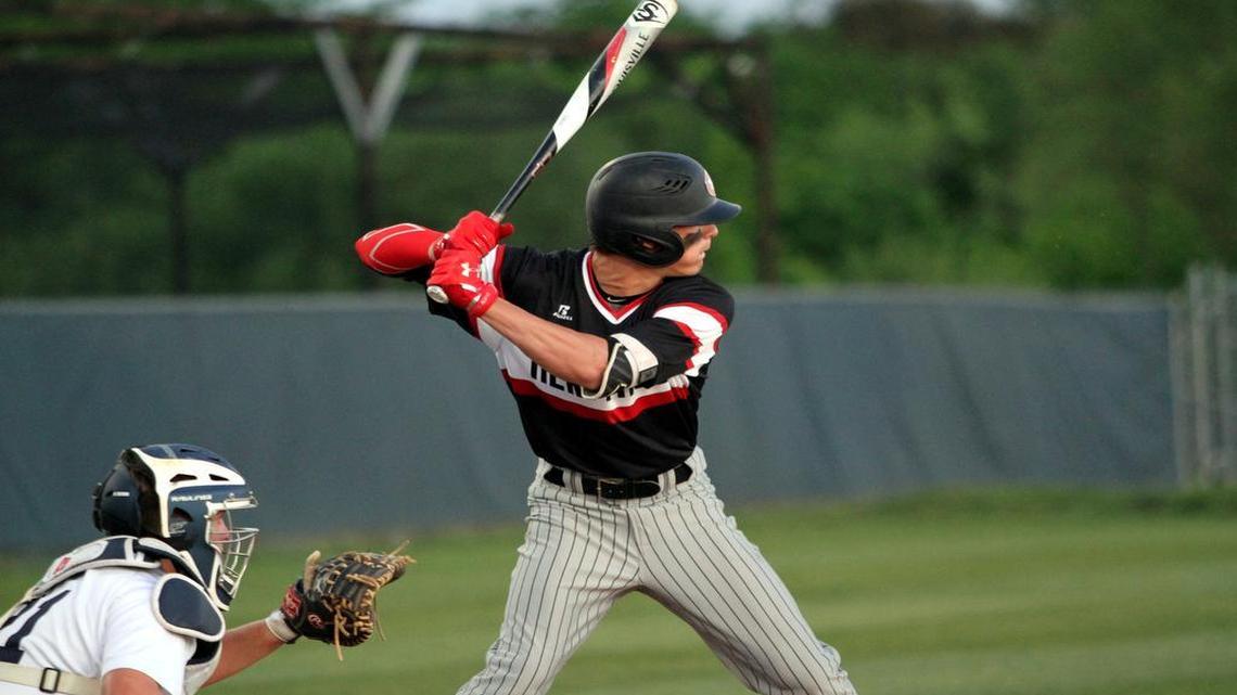 Colleyville Heritage shortstop Bobby Witt Jr. bats in a recent game against Richland. The son of the former Texas Rangers pitcher is one of the nation’s top players as a sophomore.