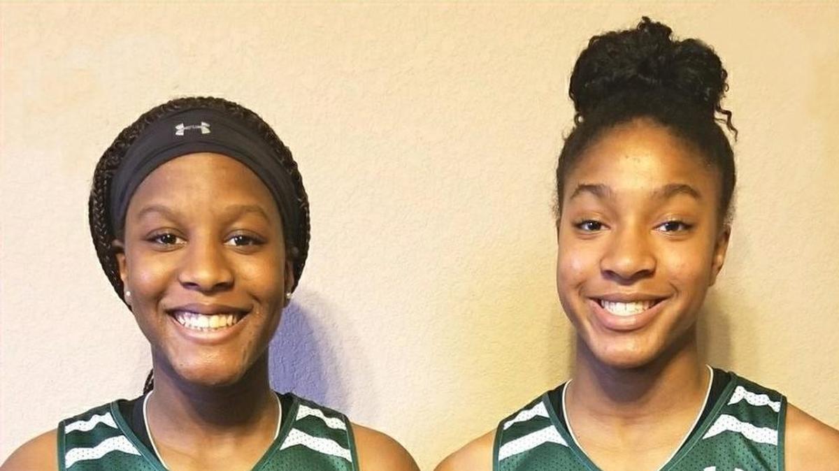 From left, Lake Ridge freshmen guards Ariele and Arieona Rosborough.