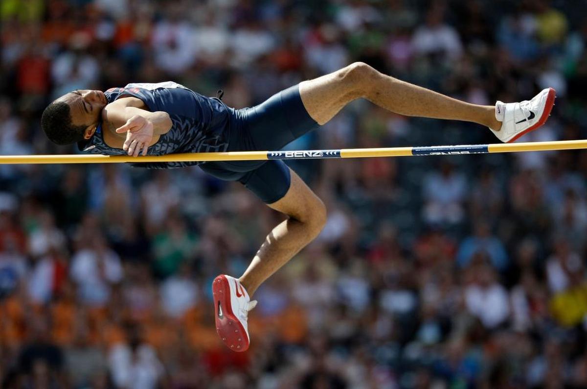 Andra Manson, jumping during qualifying in 2009 at World Athletics Championships in Berlin, set a national high jump record of 7 feet, 7 inches.
