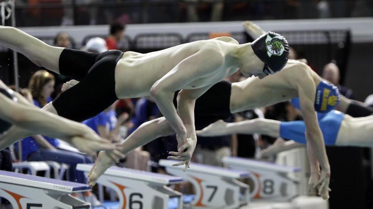 Former Carroll swimmer Jonathan Roberts in the 2013 state championships. At that point, the program was going for a three-peat in state. Now it’s going for its ninth consecutive championship.