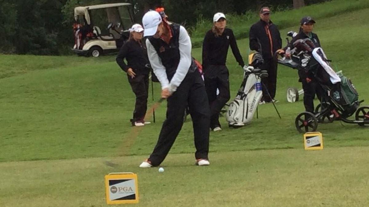 At the 2015 UIL state tournament in Bastrop, Aledo’s Cheyenne Knight competes in the girls Class 5A field.